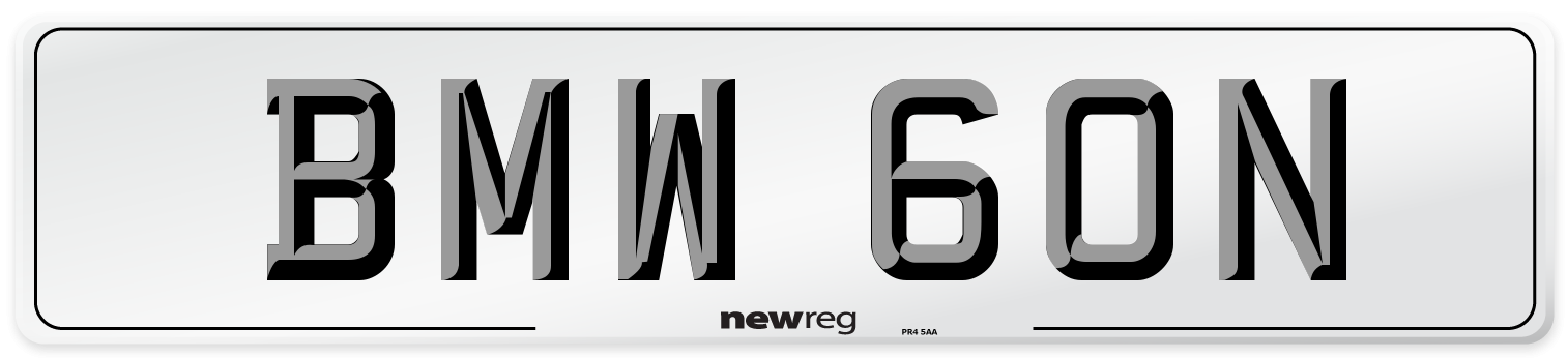 BMW 60N Number Plate from New Reg